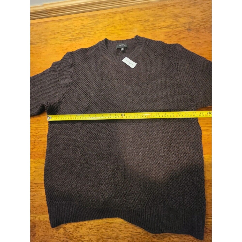 NWT Banana Republic Factory Mens XL Sweater Cozy Textured Knit Brown Crewneck - Picture 4 of 12
